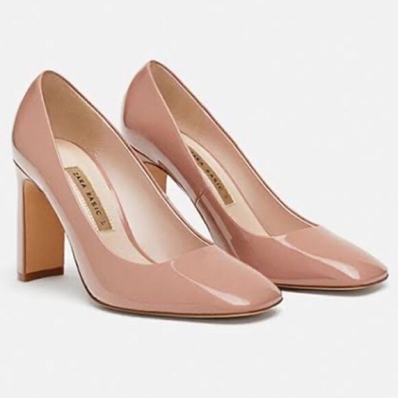 Zara Basic pink Nude Heels Size 39 A21 - Picture 1 of 9